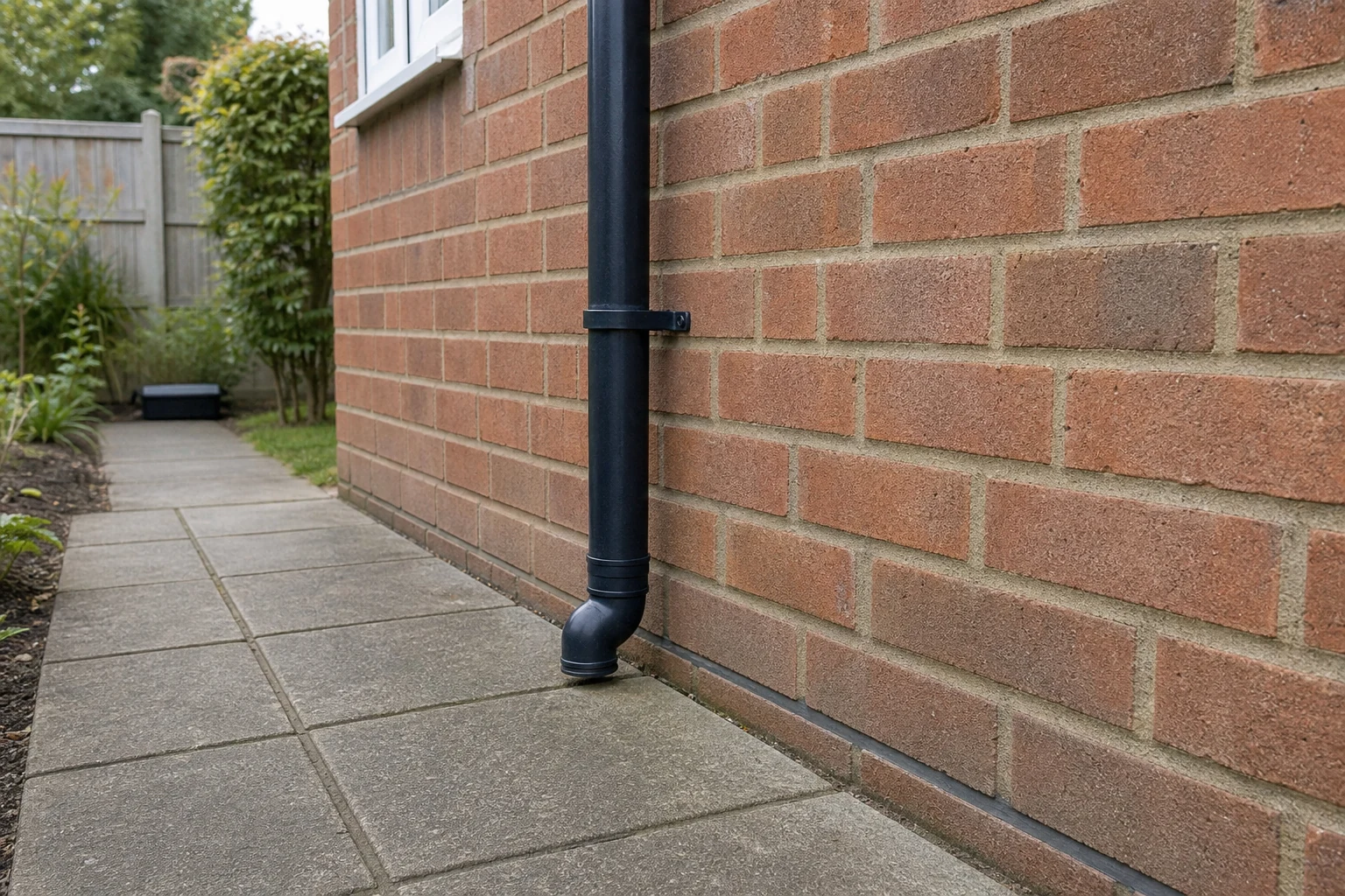 Exterior home wall with a sealed gap showing rodent control prevention